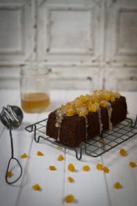 Honey Cake with Candy Apricots