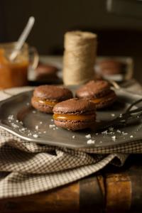 Salted Carmel and Chocolate Macaroons