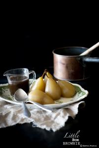 Poached Pears with Caramel Sauce